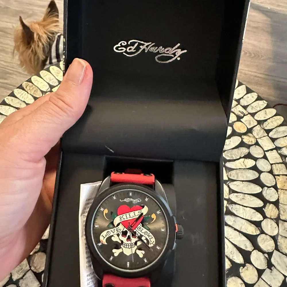 EdHardy skull watch. Men’s but unisex new in box